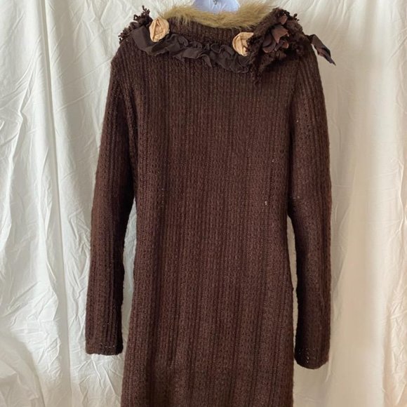 Gorgeous Chocolate Brown Sweater Coat - Picture 3 of 3
